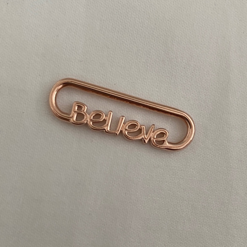 Rose Gold 'Believe' pandora charm